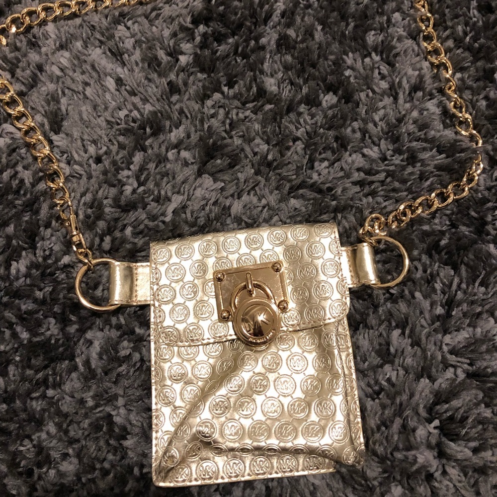 MK gold chain waist belt